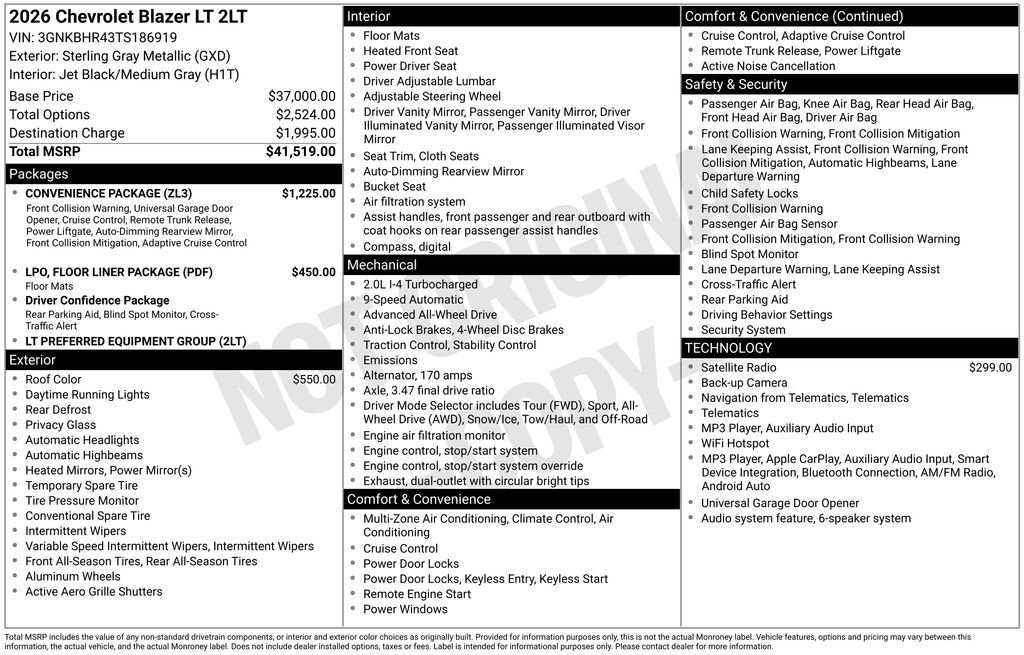 New 2026 Chevrolet Blazer LT w/ Convenience Package AWD/4WD image 11