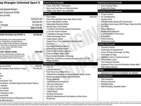 Used 2021 Jeep Wrangler Unlimited Sport AWD/4WD image 6