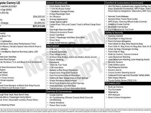 Used 2023 Toyota Camry LE image 6