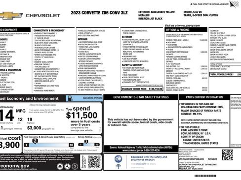 Used 2023 Chevrolet Corvette Z06 w/ Z07 Performance Package RWD image 1