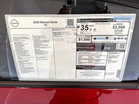 New 2025 Nissan Versa SV w/ Trunk Package FWD image 73