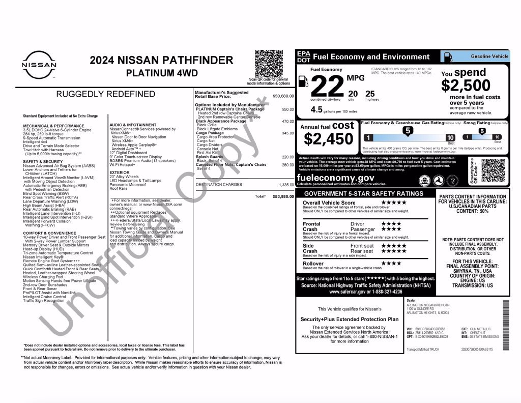 Used 2024 Nissan Pathfinder Platinum AWD/4WD image 8