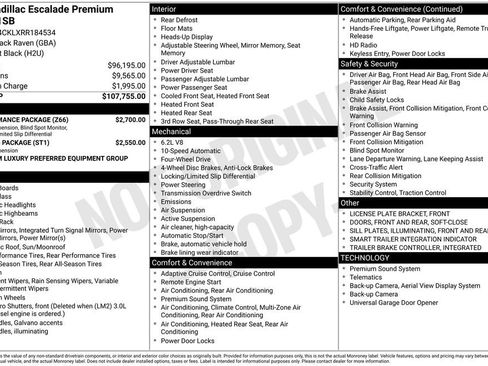 Used 2024 Cadillac Escalade Premium Luxury w/ Performance Package AWD/4WD image 2
