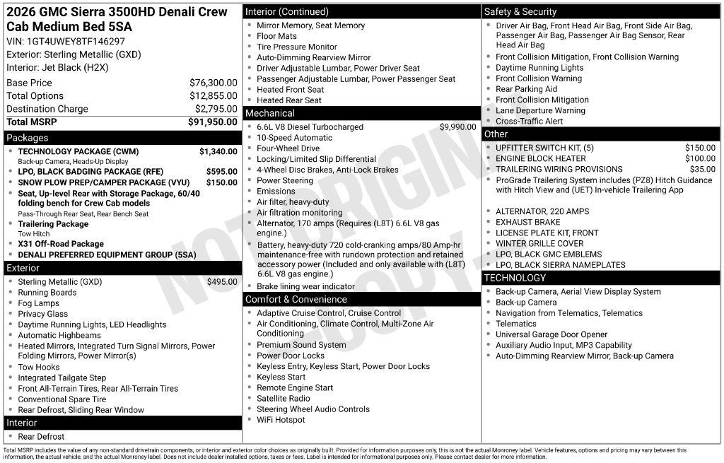 New 2026 GMC Sierra 3500 Denali w/ Technology Package AWD/4WD image 2