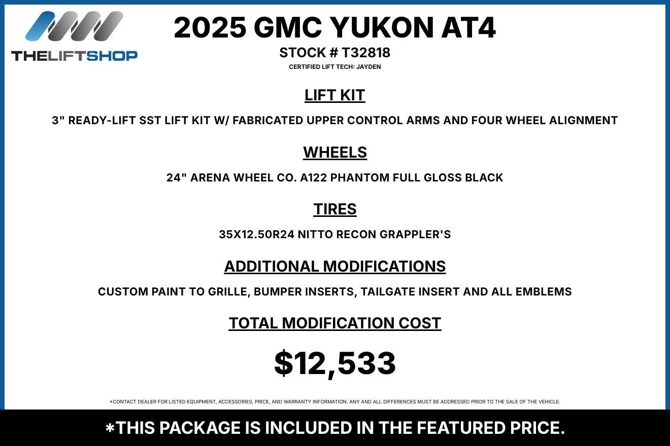 Used 2025 GMC Yukon AT4 w/ LPO, AT4 Appearance Package AWD/4WD image 2