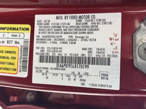 Certified 2020 Ford Fusion SE image 10