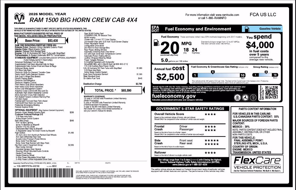 New 2026 RAM 1500 Big Horn AWD/4WD image 2