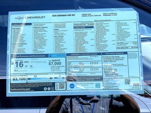 New 2026 Chevrolet Suburban RST w/ Advanced Technology Package AWD/4WD image 14