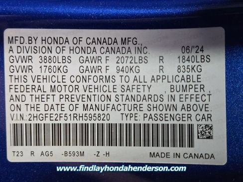 Certified 2024 Honda Civic Sport image 13