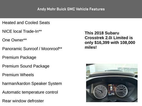 Used 2018 Subaru Crosstrek 2.0i Limited AWD/4WD image 8