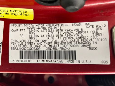 Used 2012 Toyota Tacoma PreRunner w/ SR5 Pkg image 26