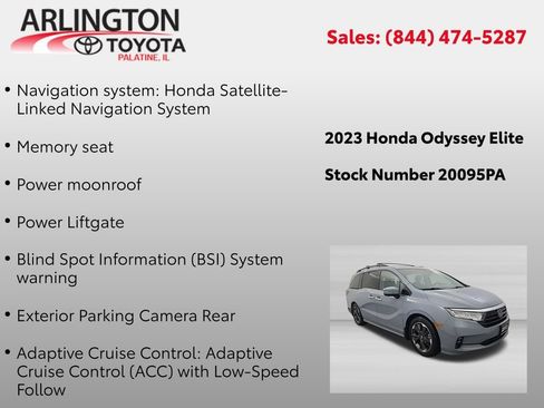 Used 2023 Honda Odyssey Elite image 2