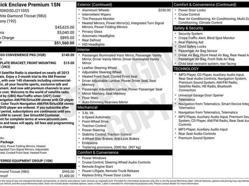 Used 2013 Buick Enclave Premium w/ LPO, Cargo Convenience Pkg FWD image 43