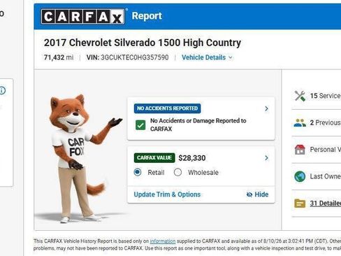 Used 2017 Chevrolet Silverado 1500 High Country AWD/4WD image 18