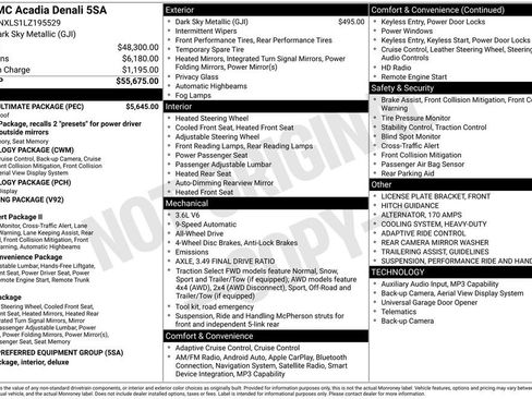 Used 2020 GMC Acadia Denali w/ Denali Ultimate Package AWD/4WD image 2