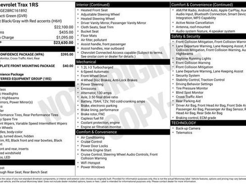 Certified 2024 Chevrolet Trax RS w/ Driver Confidence Package FWD image 32