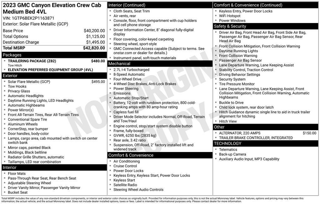 Used 2023 GMC Canyon Elevation w/ Trailering Package AWD/4WD image 8