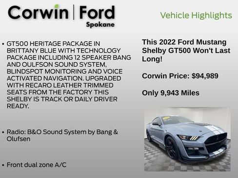 Used 2022 Ford Mustang Shelby GT500 w/ Technology Package image 12