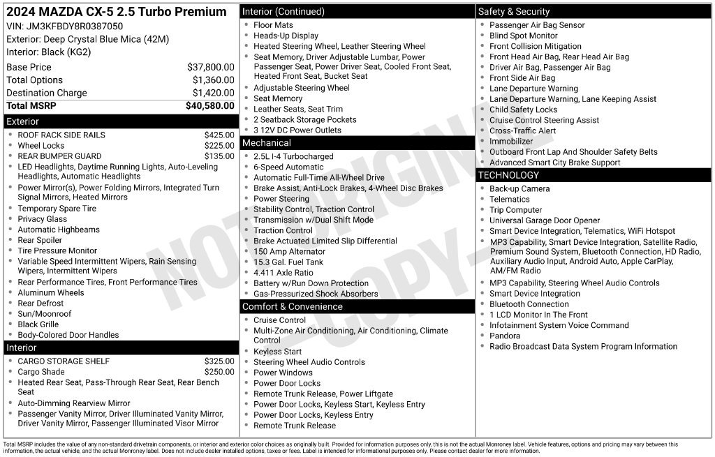 Certified 2024 MAZDA CX-5 2.5 Turbo w/ Premium Package AWD/4WD image 10