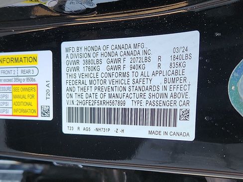 Certified 2024 Honda Civic Sport image 26