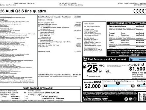 New 2026 Audi Q3 quattro 2.0T AWD/4WD image 37