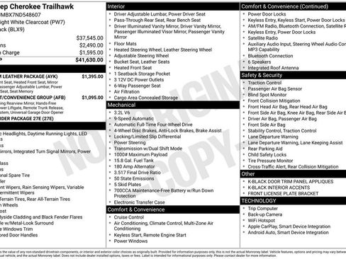 Used 2022 Jeep Cherokee Trailhawk w/ Premium Leather Package image 35