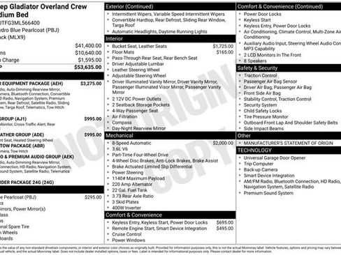 Used 2021 Jeep Gladiator Overland w/ Popular Equipment Package AWD/4WD image 2