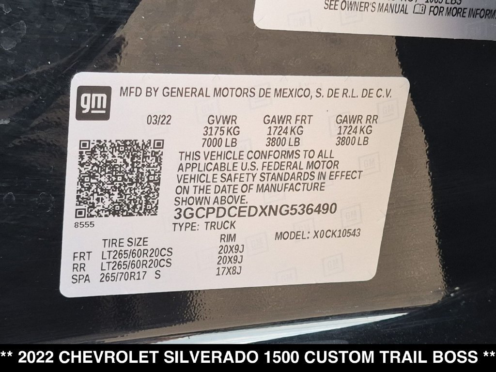 Used 2022 Chevrolet Silverado 1500 Custom Trail Boss w/ Midnight Edition AWD/4WD image 29