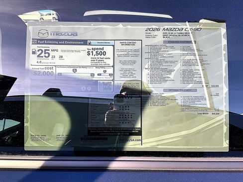 Used 2026 MAZDA CX-90 3.3 Turbo w/ Select Package image 12