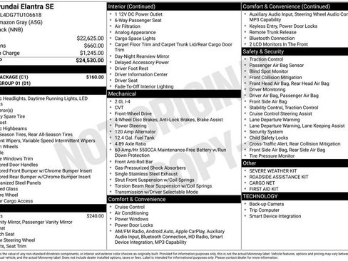 Certified 2026 Hyundai Elantra SE w/ Cargo Package FWD image 25