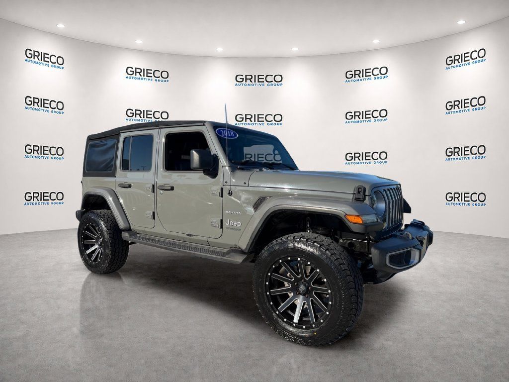 Used 2018 Jeep Wrangler Unlimited Sahara w/ LED Lighting Group AWD/4WD image 1