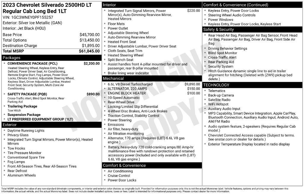 Used 2023 Chevrolet Silverado 2500 LT w/ Convenience Package RWD image 2