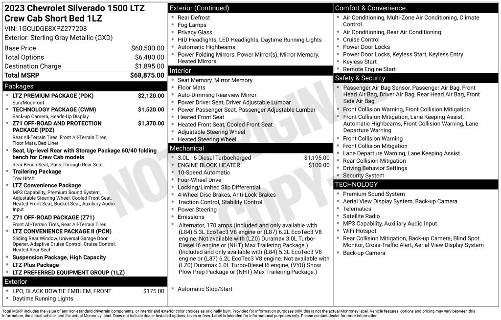 Used 2023 Chevrolet Silverado 1500 LTZ w/ LTZ Premium Package AWD/4WD image 6