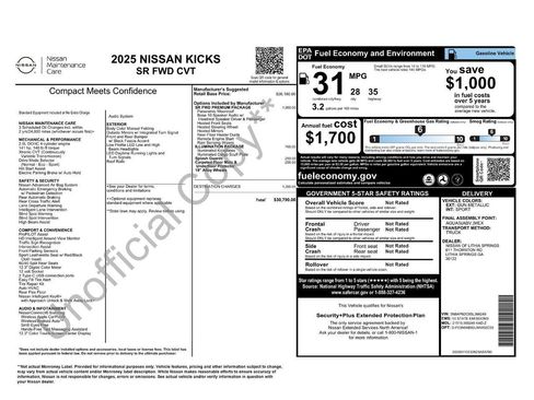 Certified 2025 Nissan Kicks SR w/ SR Premium Package FWD image 36