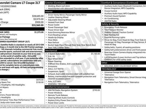 Used 2013 Chevrolet Camaro LT w/ RS Package image 37