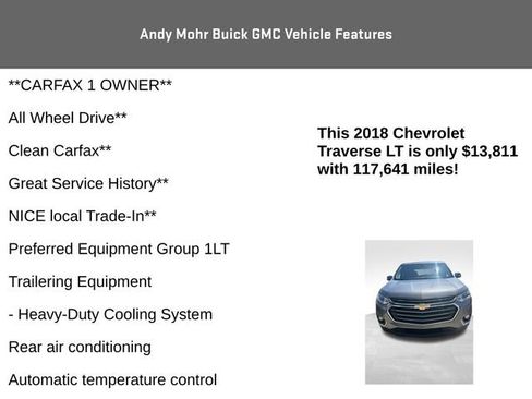 Used 2018 Chevrolet Traverse LT w/ LPO, Cargo Package AWD/4WD image 4