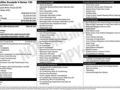 Used 2025 Cadillac Escalade V w/ LPO, Floor Liner Package AWD/4WD image 30