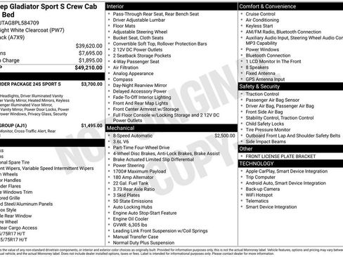 Used 2023 Jeep Gladiator Sport AWD/4WD image 6