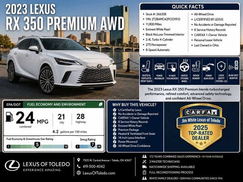 Used 2023 Lexus RX 350 Premium w/ Cold Area Package AWD/4WD image 1