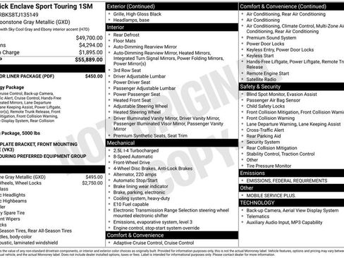 New 2026 Buick Enclave Sport Touring w/ LPO, Floor Liner Package image 11