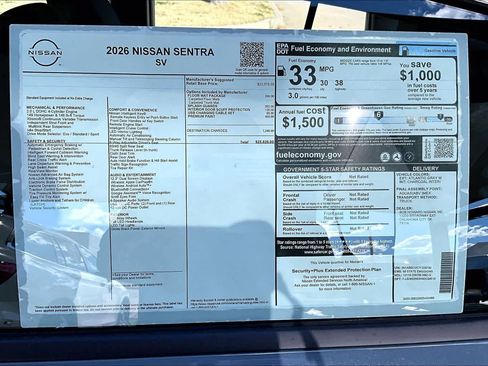 New 2026 Nissan Sentra SV w/ Floor Mat Package image 17