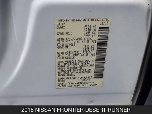 Used 2016 Nissan Frontier Desert Runner RWD image 26
