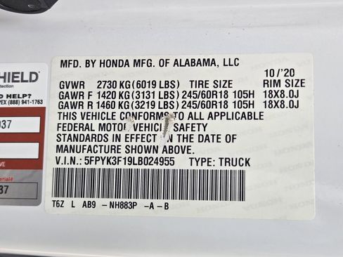 Certified 2020 Honda Ridgeline Sport image 34