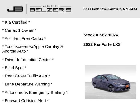 Certified 2022 Kia Forte LXS w/ LXS Technology Package image 2