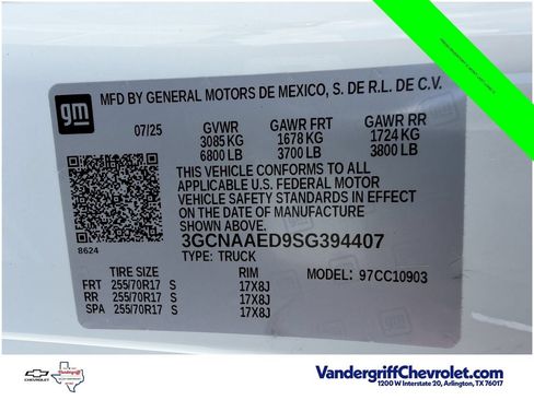 Certified 2025 Chevrolet Silverado 1500 W/T RWD image 30
