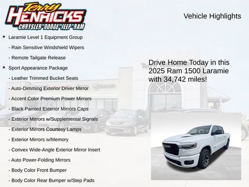 Used 2025 RAM 1500 Laramie w/ Sport Appearance Package AWD/4WD image 4