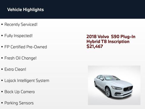 Used 2018 Volvo S90 T8 Inscription w/ Convenience Package AWD/4WD image 2