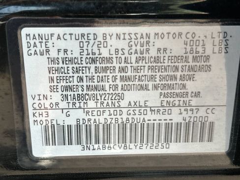Used 2020 Nissan Sentra SV w/ Trunk Package FWD image 30