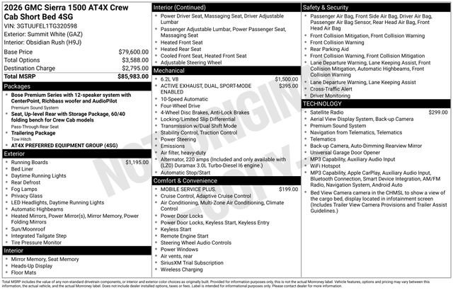 New 2026 GMC Sierra 1500 AT4X AWD/4WD image 29