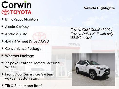 Certified 2024 Toyota RAV4 XLE w/ Convenience Package AWD/4WD image 9